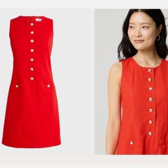 J. Crew Factory Dresses & Skirts - J Crew Dress 4 Linen Red